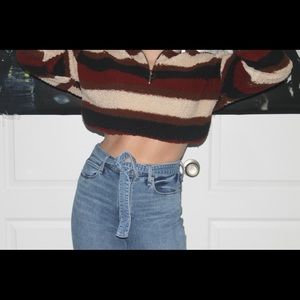 Cropped Sherpa sweater